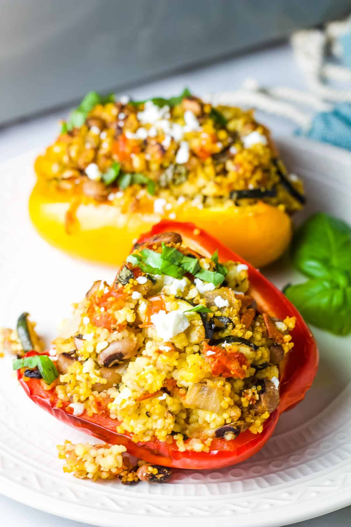 BBQ Bell Peppers filled with Cous Cous